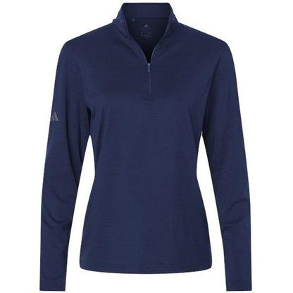 Adidas Women's Textured Stripe Quarter-Zip Pullover