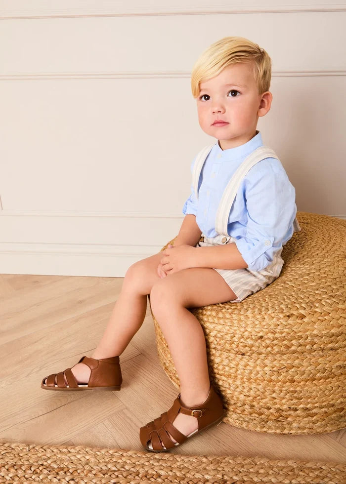 Woven Leather Fisherman Sandals in Brown (20-27EU) SHOES from Pepa London