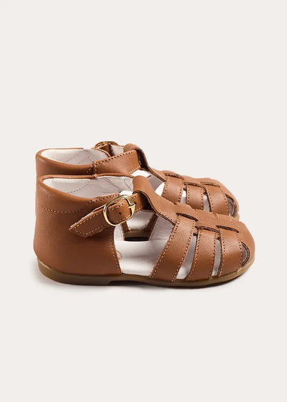 Woven Leather Fisherman Sandals in Brown (20-27EU) SHOES from Pepa London