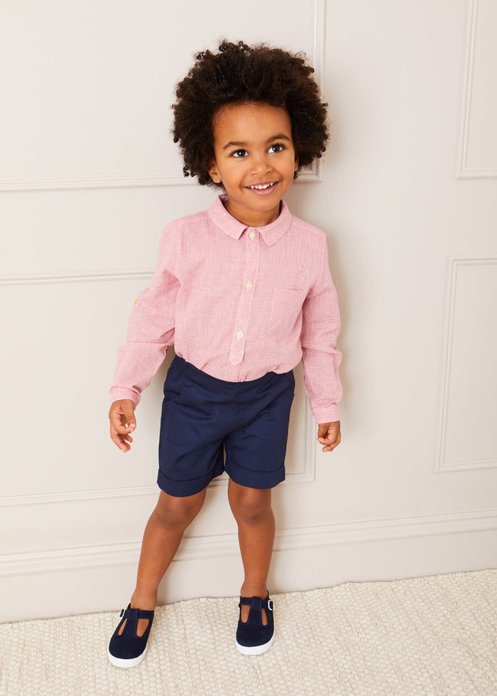 Woven T-Bar Baby Shoes in Navy (20-26EU) SHOES from Pepa London