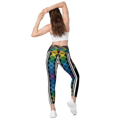 Ziggy Stripes | Crossover Leggings with Pockets