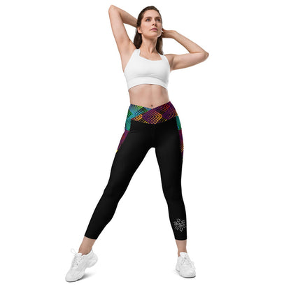 Ziggy Stripes | Crossover Leggings with Pockets